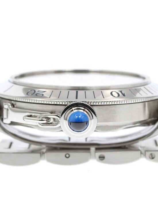 CARTIER Pasha 38mm W31031H3 Date Silver Dial Automatic Men\'s Watch_954229